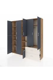 Hyperion Dolap 12 Raflı 2 Çekmeceli Tek Askılı 220x44x243 - S553M063V25B