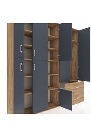Hyperion Dolap 12 Raflı 2 Çekmeceli Tek Askılı 220x44x243 - S553M063V27B