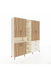 Hyperion Dolap 13 Raflı 3 Çekmeceli 6 Kapaklı 220x44x243 Aytaşı-Çam/Aytaşı