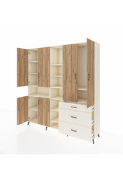 Hyperion Dolap 13 Raflı 3 Çekmeceli 6 Kapaklı 220x44x243 Aytaşı-Çam/Aytaşı