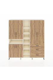 Hyperion Dolap 13 Raflı 3 Çekmeceli 6 Kapaklı 220x44x243 Aytaşı-Çam/Çam