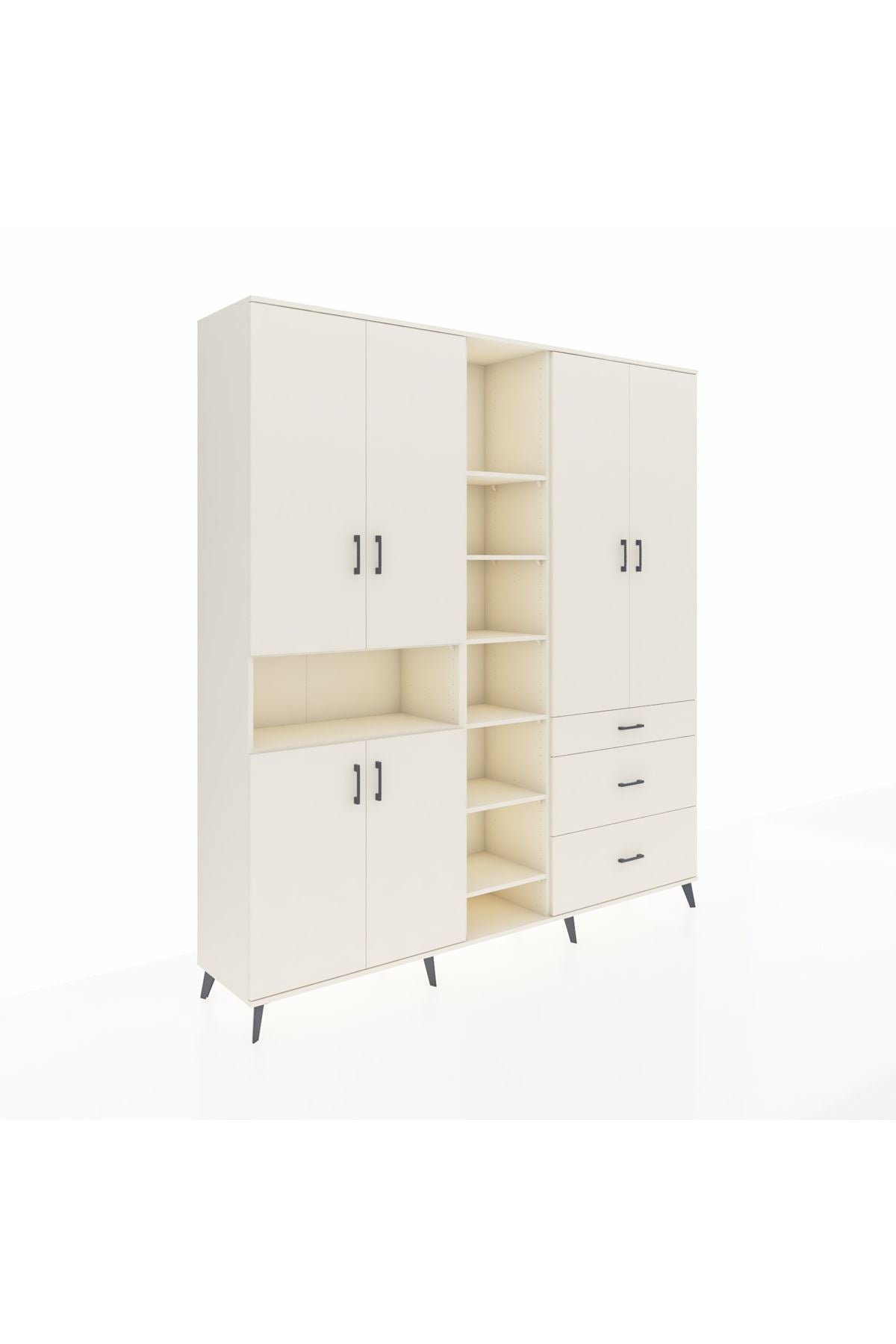 Hyperion Dolap 13 Raflı 3 Çekmeceli 6 Kapaklı 220x44x243 Aytaşı-Aytaşı/Aytaşı