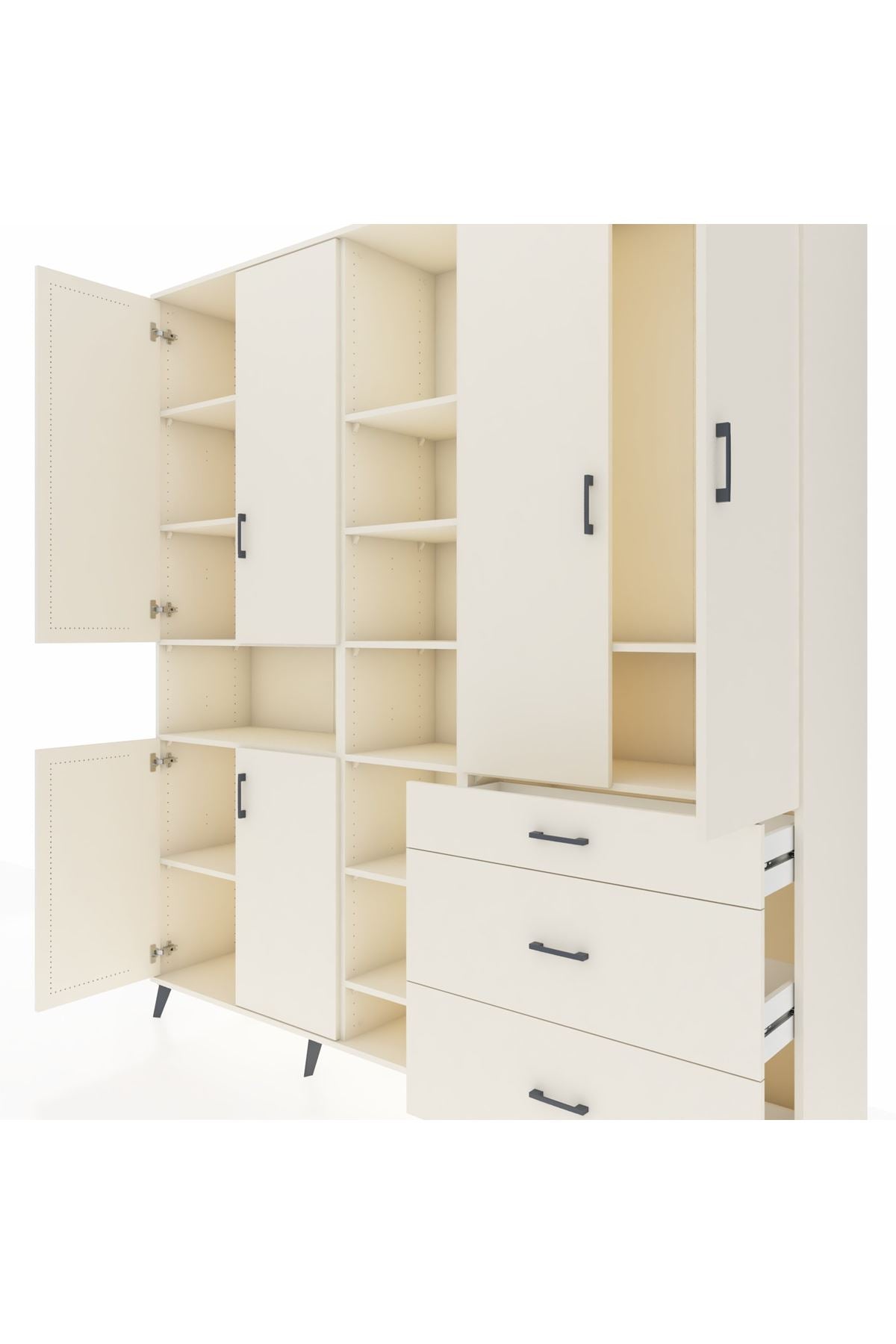 Hyperion Dolap 13 Raflı 3 Çekmeceli 6 Kapaklı 220x44x243 Aytaşı-Aytaşı/Aytaşı