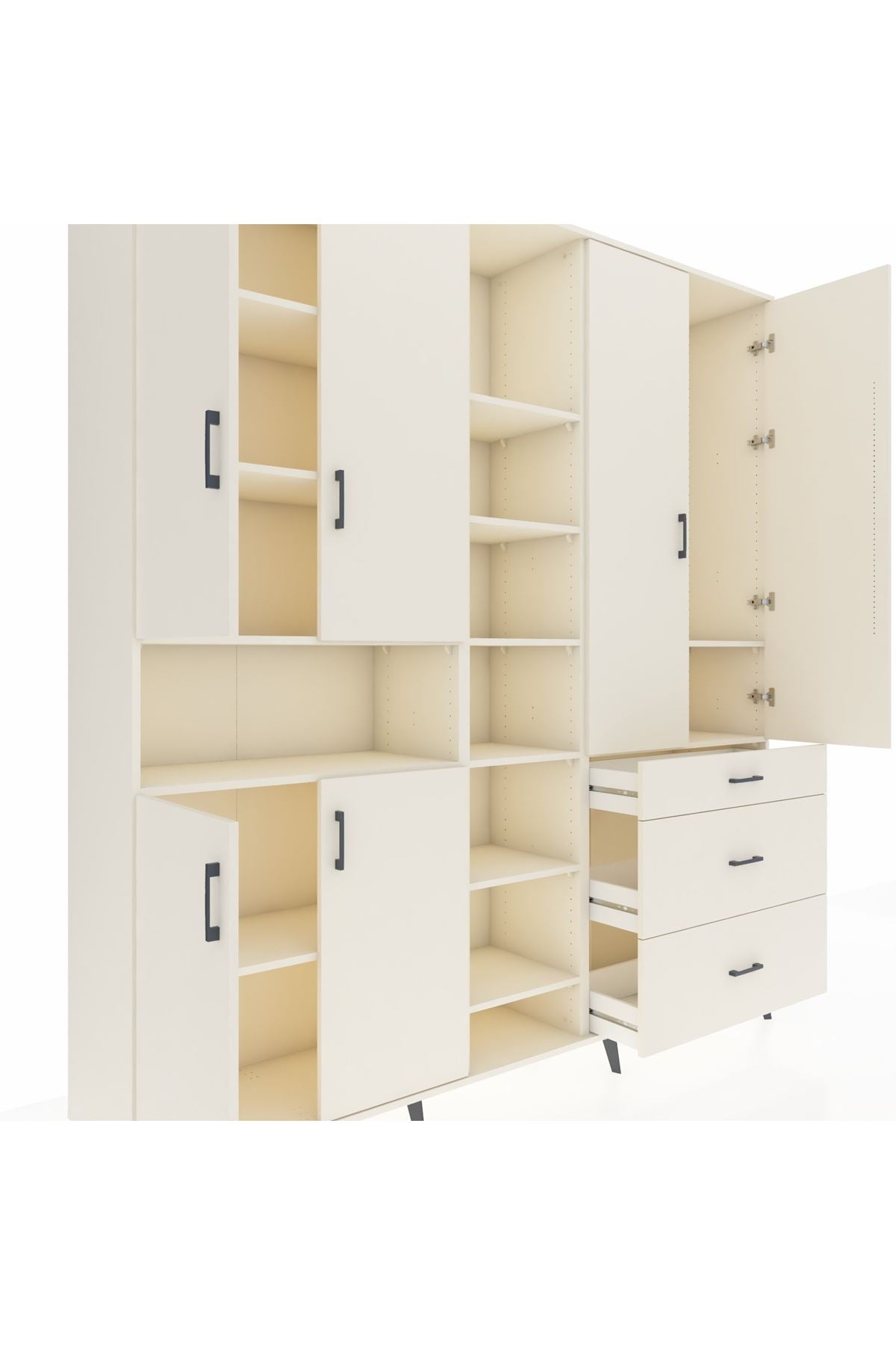 Hyperion Dolap 13 Raflı 3 Çekmeceli 6 Kapaklı 220x44x243 Aytaşı-Aytaşı/Aytaşı