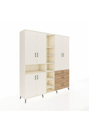 Hyperion Dolap 13 Raflı 3 Çekmeceli 6 Kapaklı 220x44x243 Aytaşı-Aytaşı/Çam