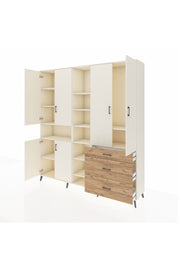 Hyperion Dolap 13 Raflı 3 Çekmeceli 6 Kapaklı 220x44x243 Aytaşı-Aytaşı/Çam