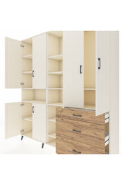 Hyperion Dolap 13 Raflı 3 Çekmeceli 6 Kapaklı 220x44x243 Aytaşı-Aytaşı/Çam