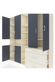 Hyperion Dolap 13 Raflı 3 Çekmeceli 6 Kapaklı 220x44x243 Aytaşı-Antrasit/Aytaşı