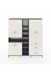 Hyperion Dolap 13 Raflı 3 Çekmeceli 6 Kapaklı 220x44x243 Antrasit-Aytaşı/Aytaşı