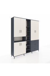 Hyperion Dolap 13 Raflı 3 Çekmeceli 6 Kapaklı 220x44x243 Antrasit-Aytaşı/Antrasit