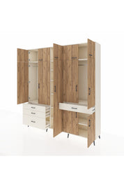 Hyperion Dolap 11 Raflı 4 Çekmeceli 2 Askılı 220x44x243 - S553M055V01B