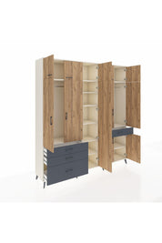 Hyperion Dolap 11 Raflı 4 Çekmeceli 2 Askılı 220x44x243 - S553M055V02B