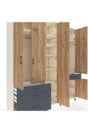 Hyperion Dolap 11 Raflı 4 Çekmeceli 2 Askılı 220x44x243 - S553M055V02B