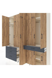 Hyperion Dolap 11 Raflı 4 Çekmeceli 2 Askılı 220x44x243 - S553M055V02B