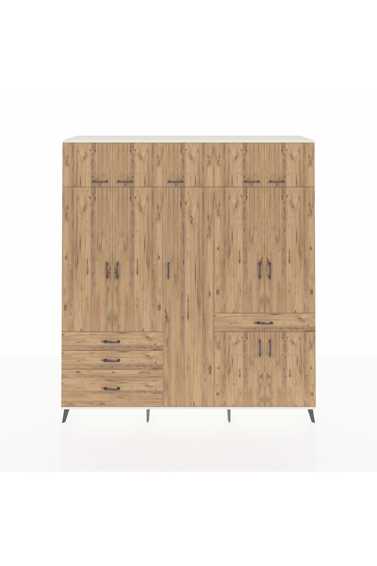 Hyperion Dolap 11 Raflı 4 Çekmeceli 2 Askılı 220x44x243 - S553M055V03B