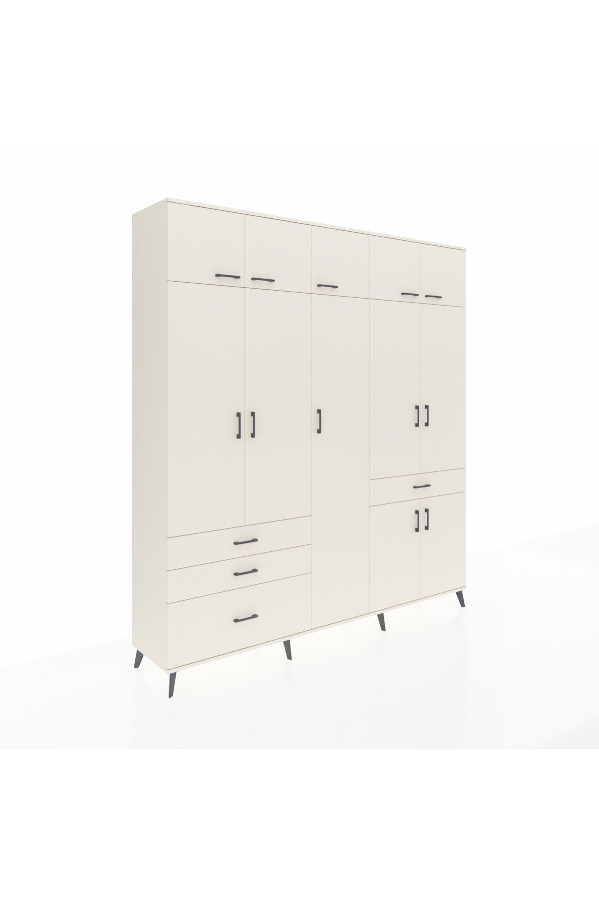 Hyperion Dolap 11 Raflı 4 Çekmeceli 2 Askılı 220x44x243 - S553M055V04B