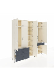 Hyperion Dolap 11 Raflı 4 Çekmeceli 2 Askılı 220x44x243 - S553M055V05B