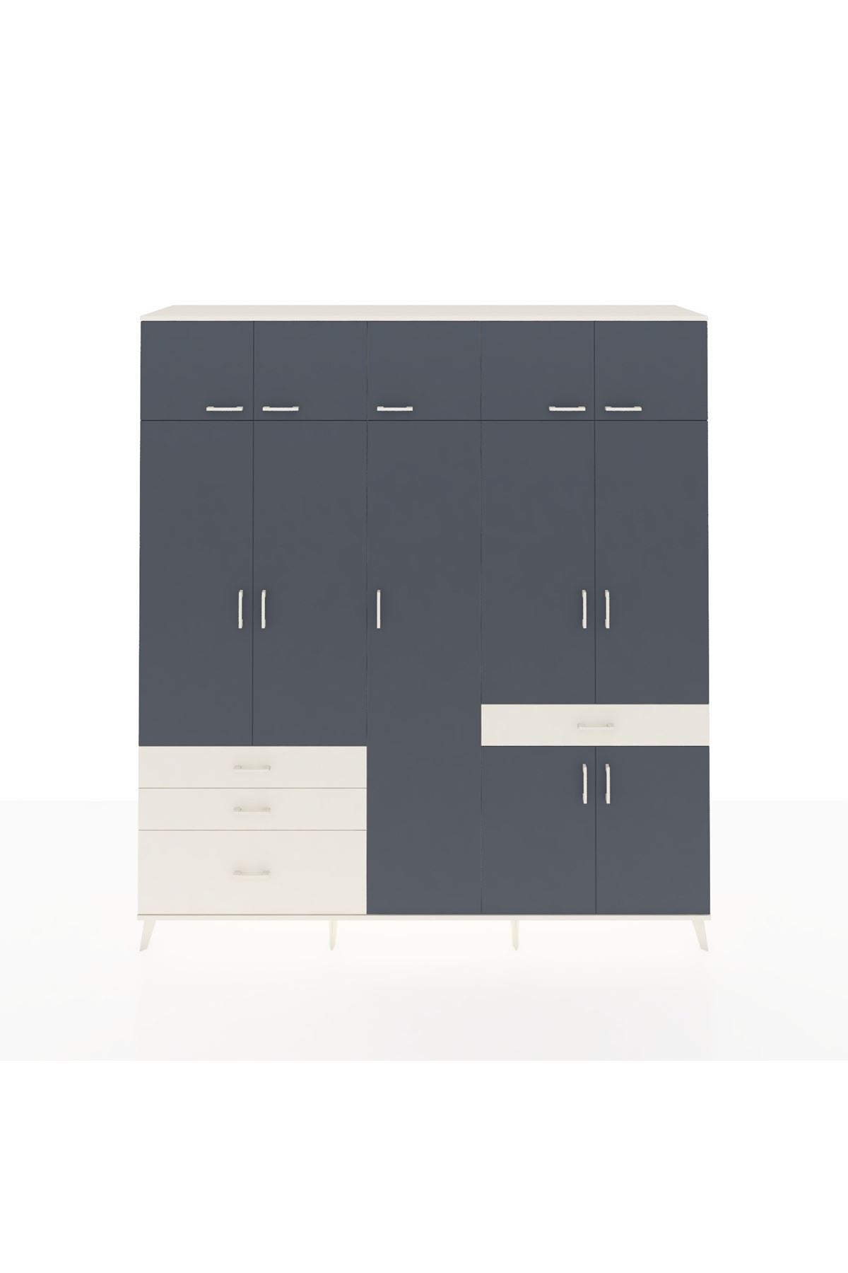 Hyperion Dolap 11 Raflı 4 Çekmeceli 2 Askılı 220x44x243 - S553M055V07B