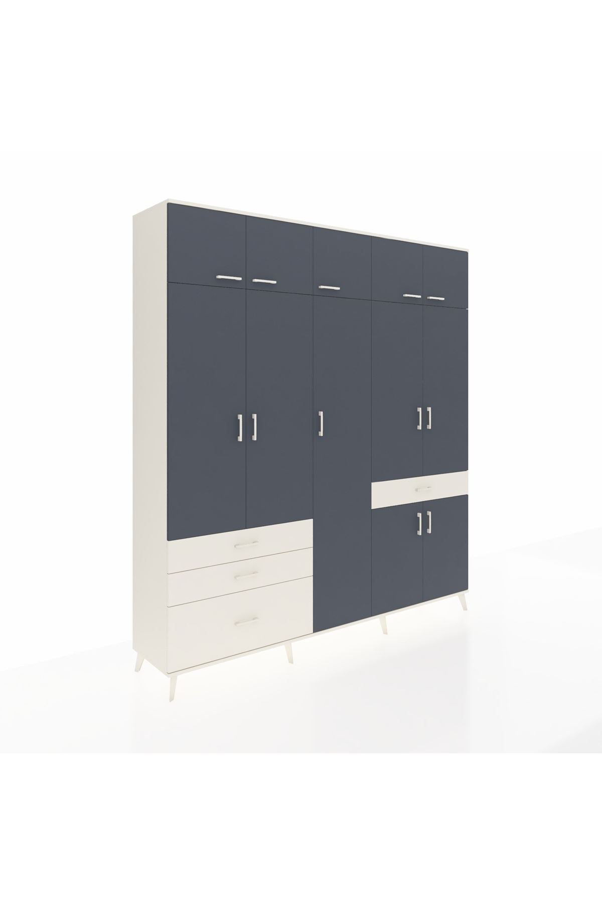 Hyperion Dolap 11 Raflı 4 Çekmeceli 2 Askılı 220x44x243 - S553M055V07B