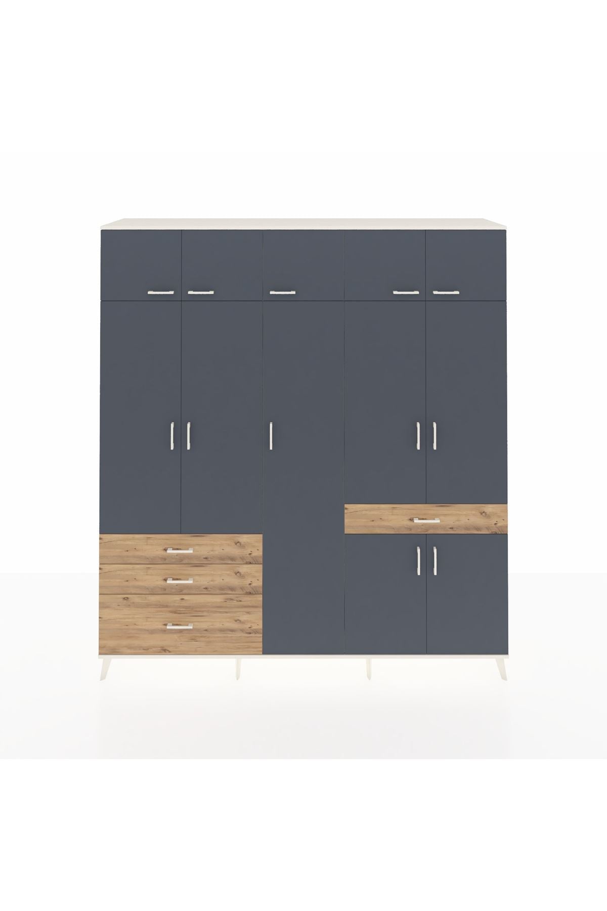 Hyperion Dolap 11 Raflı 4 Çekmeceli 2 Askılı 220x44x243 - S553M055V09B