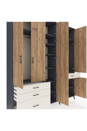Hyperion Dolap 11 Raflı 4 Çekmeceli 2 Askılı 220x44x243 - S553M055V10B