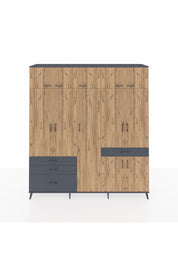 Hyperion Dolap 11 Raflı 4 Çekmeceli 2 Askılı 220x44x243 - S553M055V11B