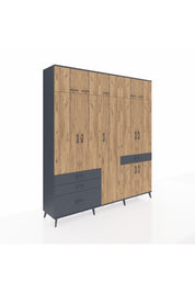 Hyperion Dolap 11 Raflı 4 Çekmeceli 2 Askılı 220x44x243 - S553M055V11B