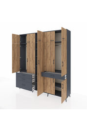 Hyperion Dolap 11 Raflı 4 Çekmeceli 2 Askılı 220x44x243 - S553M055V11B