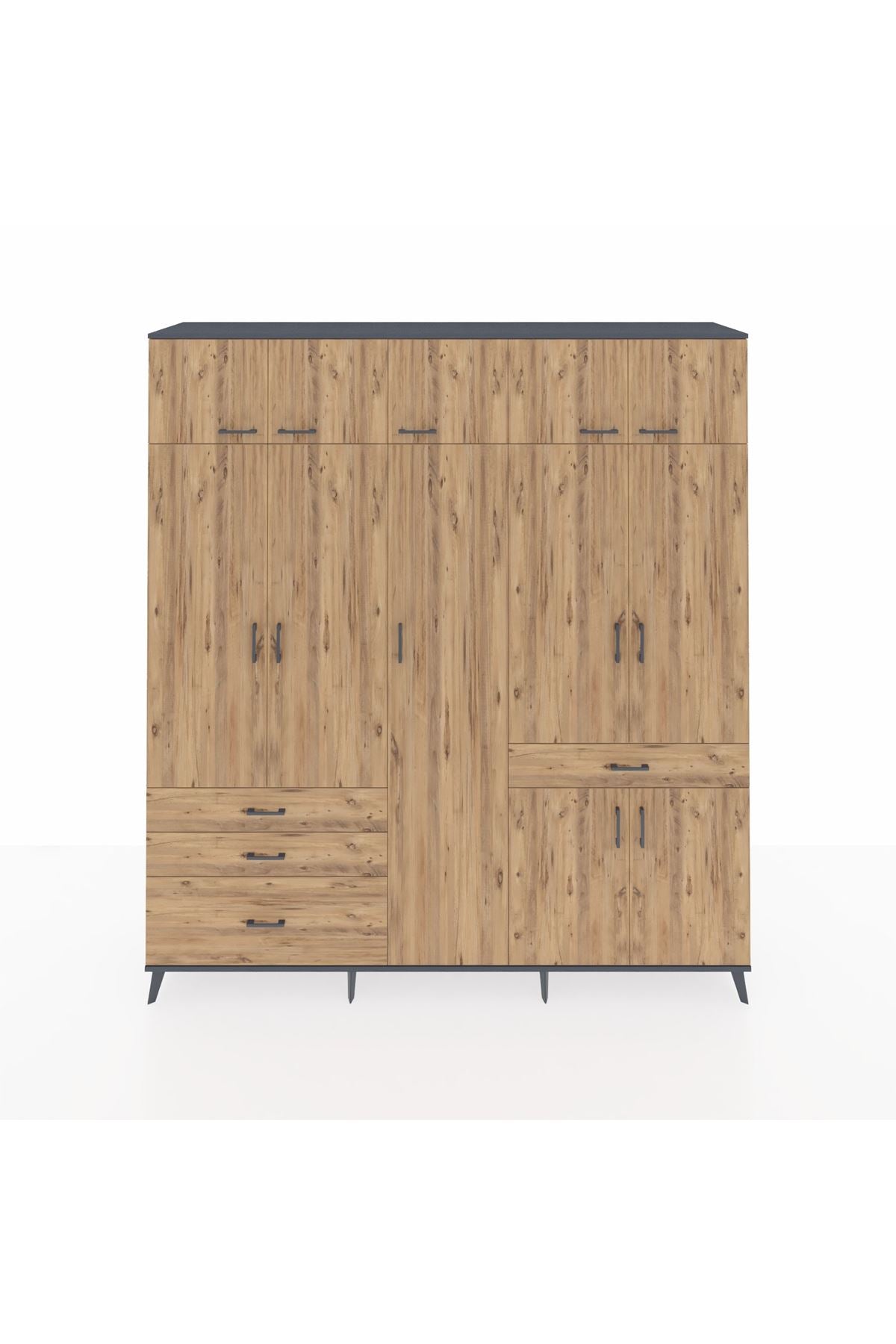 Hyperion Dolap 11 Raflı 4 Çekmeceli 2 Askılı 220x44x243 - S553M055V12B