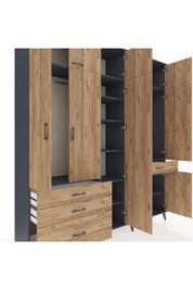 Hyperion Dolap 11 Raflı 4 Çekmeceli 2 Askılı 220x44x243 - S553M055V12B