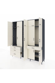 Hyperion Dolap 11 Raflı 4 Çekmeceli 2 Askılı 220x44x243 - S553M055V13B