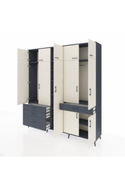 Hyperion Dolap 11 Raflı 4 Çekmeceli 2 Askılı 220x44x243 - S553M055V14B