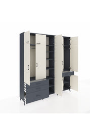 Hyperion Dolap 11 Raflı 4 Çekmeceli 2 Askılı 220x44x243 - S553M055V14B