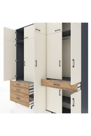Hyperion Dolap 11 Raflı 4 Çekmeceli 2 Askılı 220x44x243 - S553M055V15B
