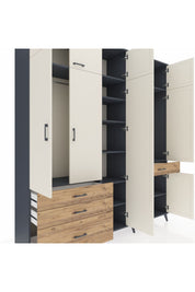 Hyperion Dolap 11 Raflı 4 Çekmeceli 2 Askılı 220x44x243 - S553M055V15B
