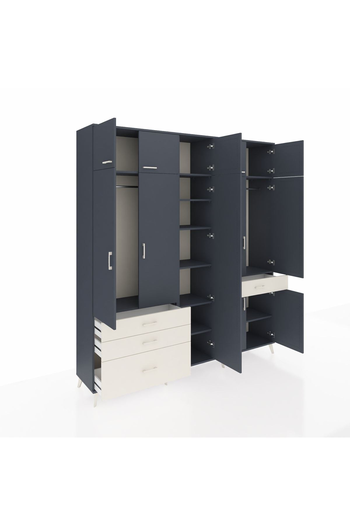 Hyperion Dolap 11 Raflı 4 Çekmeceli 2 Askılı 220x44x243 - S553M055V16B