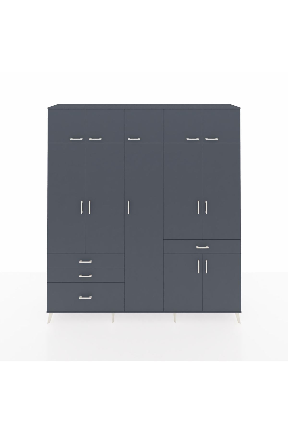 Hyperion Dolap 11 Raflı 4 Çekmeceli 2 Askılı 220x44x243 - S553M055V17B