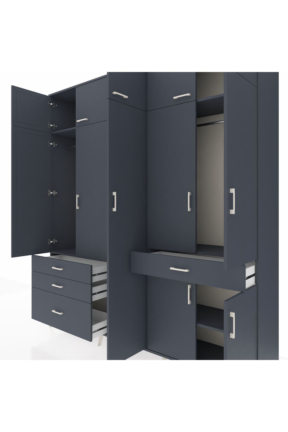 Hyperion Dolap 11 Raflı 4 Çekmeceli 2 Askılı 220x44x243 - S553M055V17B