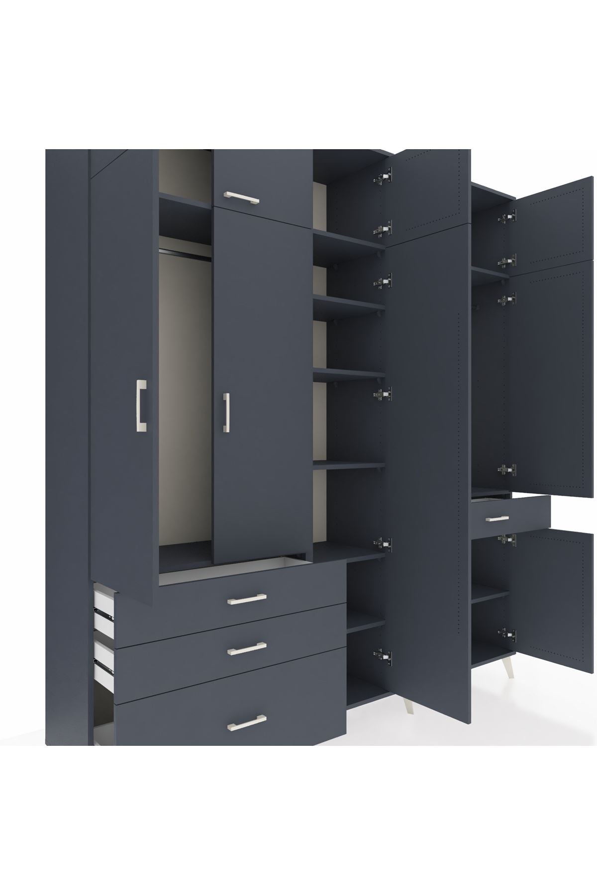 Hyperion Dolap 11 Raflı 4 Çekmeceli 2 Askılı 220x44x243 - S553M055V17B