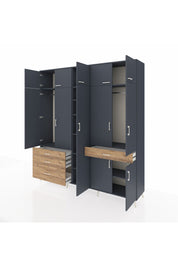 Hyperion Dolap 11 Raflı 4 Çekmeceli 2 Askılı 220x44x243 - S553M055V18B