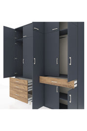 Hyperion Dolap 11 Raflı 4 Çekmeceli 2 Askılı 220x44x243 - S553M055V18B