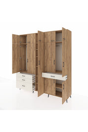 Hyperion Dolap 11 Raflı 4 Çekmeceli 2 Askılı 220x44x243 - S553M055V19B