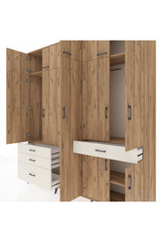 Hyperion Dolap 11 Raflı 4 Çekmeceli 2 Askılı 220x44x243 - S553M055V19B