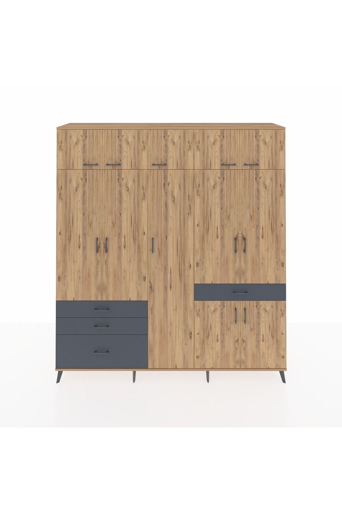 Hyperion Dolap 11 Raflı 4 Çekmeceli 2 Askılı 220x44x243 - S553M055V20B