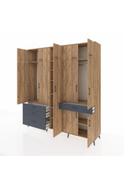 Hyperion Dolap 11 Raflı 4 Çekmeceli 2 Askılı 220x44x243 - S553M055V20B