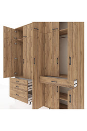 Hyperion Dolap 11 Raflı 4 Çekmeceli 2 Askılı 220x44x243 - S553M055V21B