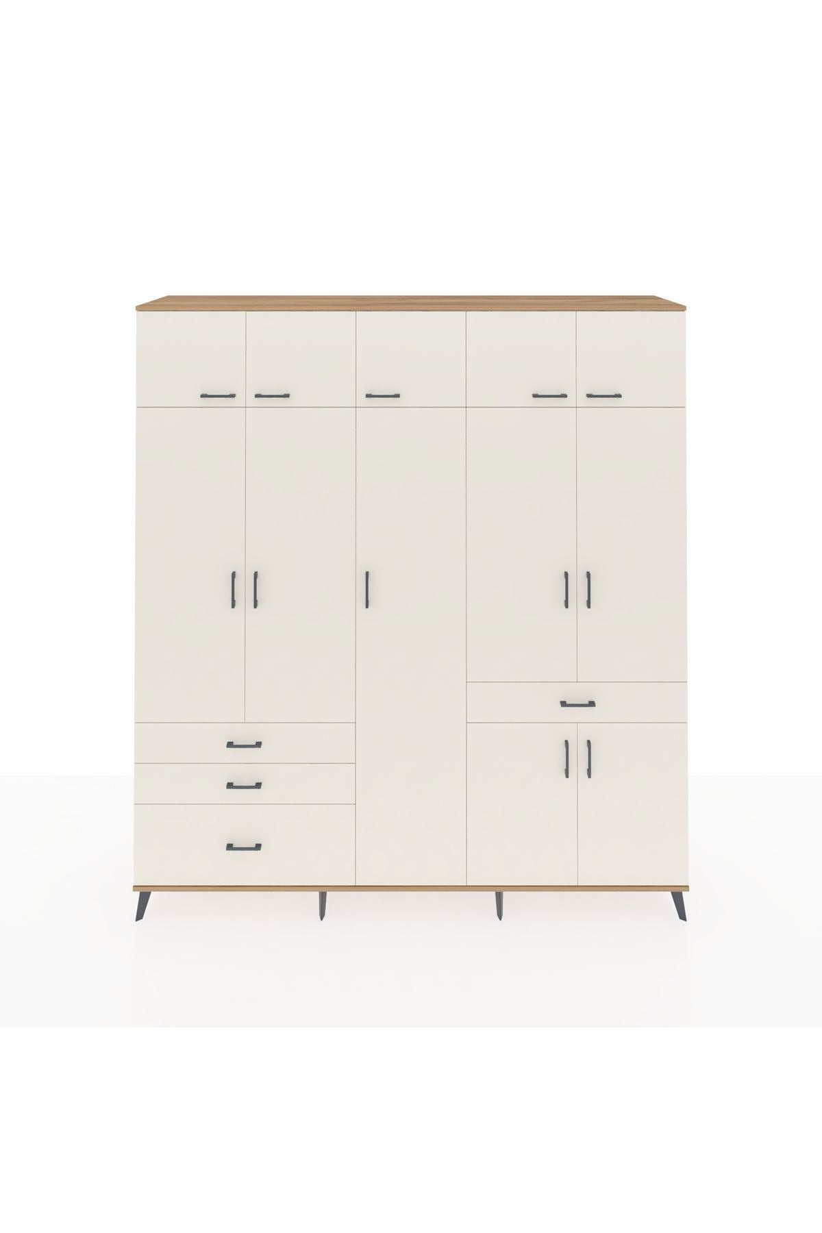 Hyperion Dolap 11 Raflı 4 Çekmeceli 2 Askılı 220x44x243 - S553M055V22B