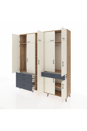 Hyperion Dolap 11 Raflı 4 Çekmeceli 2 Askılı 220x44x243 - S553M055V23B