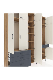 Hyperion Dolap 11 Raflı 4 Çekmeceli 2 Askılı 220x44x243 - S553M055V23B