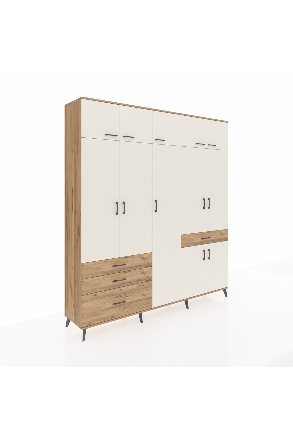 Hyperion Dolap 11 Raflı 4 Çekmeceli 2 Askılı 220x44x243 - S553M055V24B